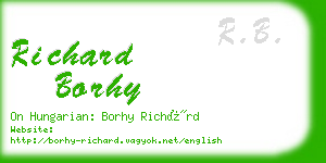 richard borhy business card